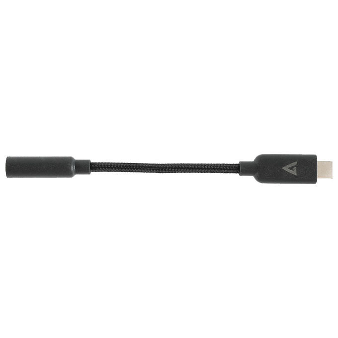 V7, Adattatore USB-C a Jack 3.5mm, Nero