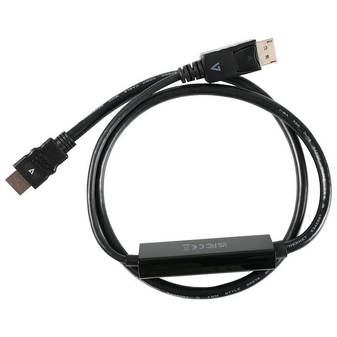 V7, Cavo DisplayPort 1.4 a HDMI, 4K 60Hz, 1 metro, Nero