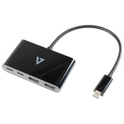 V7, Hub USB-C, Maschio a 2x USB-A, 2x USB-C Femmina, USB 3.2 Gen 1 5Gbps, Nero