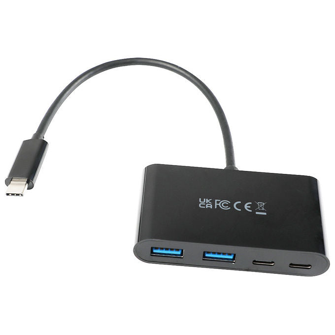 V7, Hub USB-C, Maschio a 2x USB-A, 2x USB-C Femmina, USB 3.2 Gen 1 5Gbps, Nero