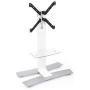 Erard, Supporto TV mobile bianco, con mensola, 30-65 pollici