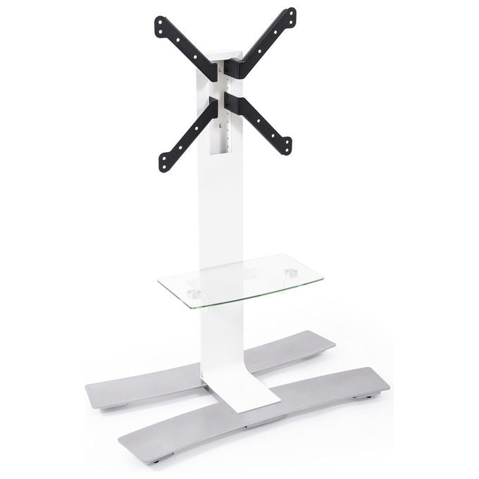 Erard, Supporto TV mobile bianco, con mensola, 30-65 pollici