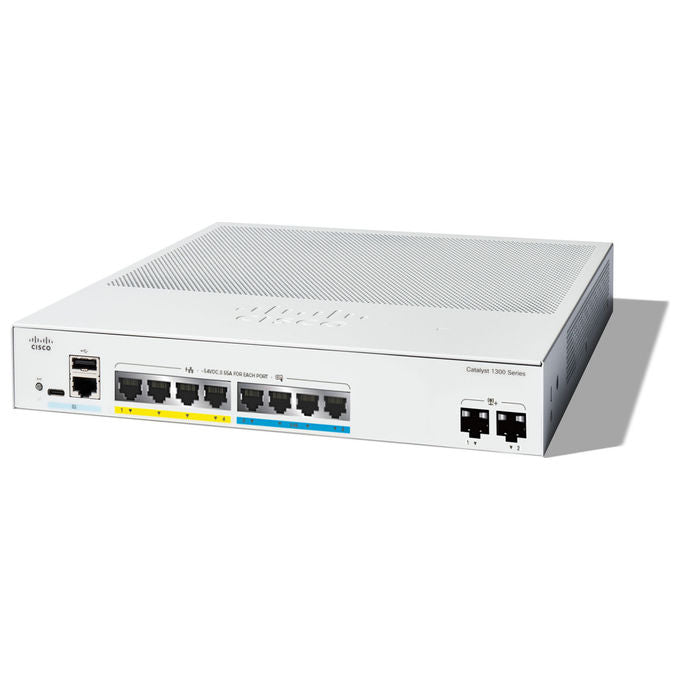 Cisco, Switch di Rete Catalyst C1300-8MGP-2X, Gestito L2-L3, Gigabit Ethernet, PoE, Grigio
