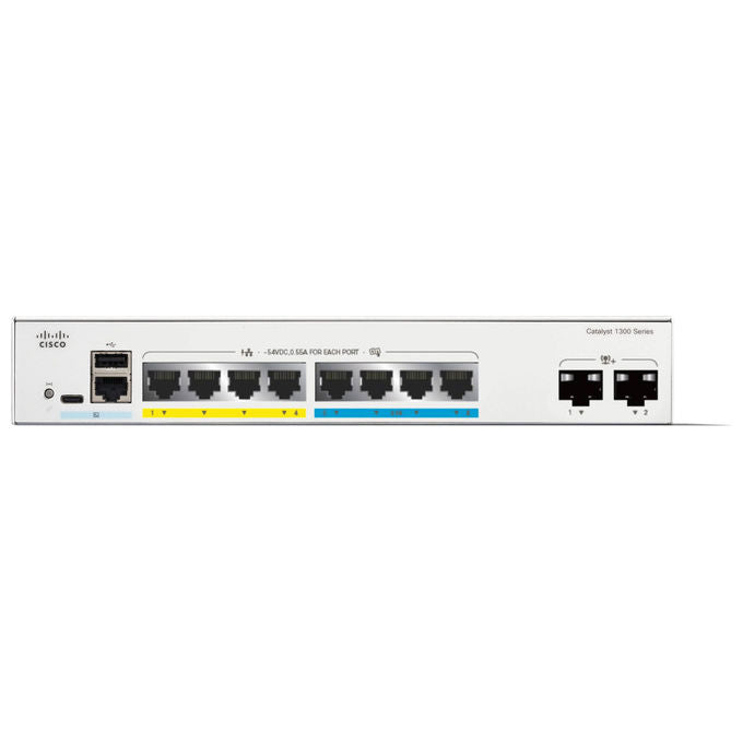 Cisco, Switch di Rete Catalyst C1300-8MGP-2X, Gestito L2-L3, Gigabit Ethernet, PoE, Grigio