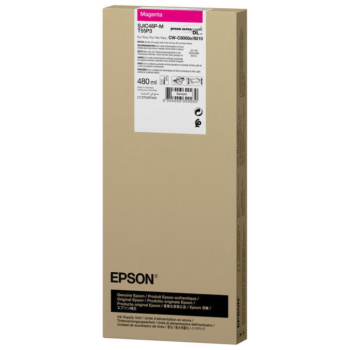 Epson, Cartuccia d'Inchiostro Magenta Originale, 480 ml, Per ColorWorks C8000e