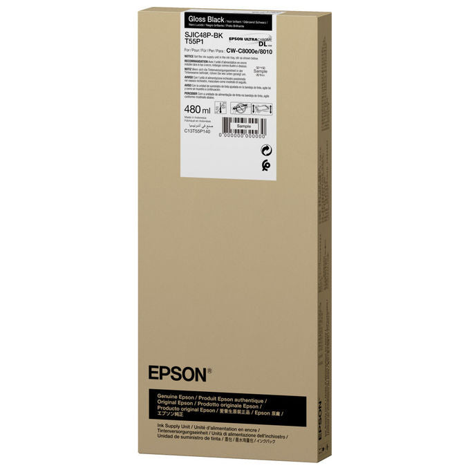 Epson, Cartuccia d'Inchiostro Nera, SJIC48P-BK, 480 ml, Per ColorWorks C8000e