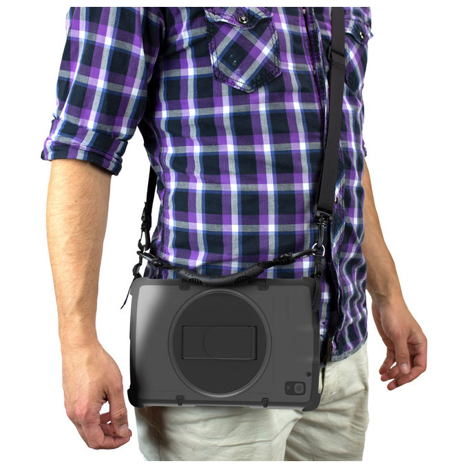 InfoCase, Custodia Tablet 8'', Cover Nera Trasparente per Zebra ET40-45