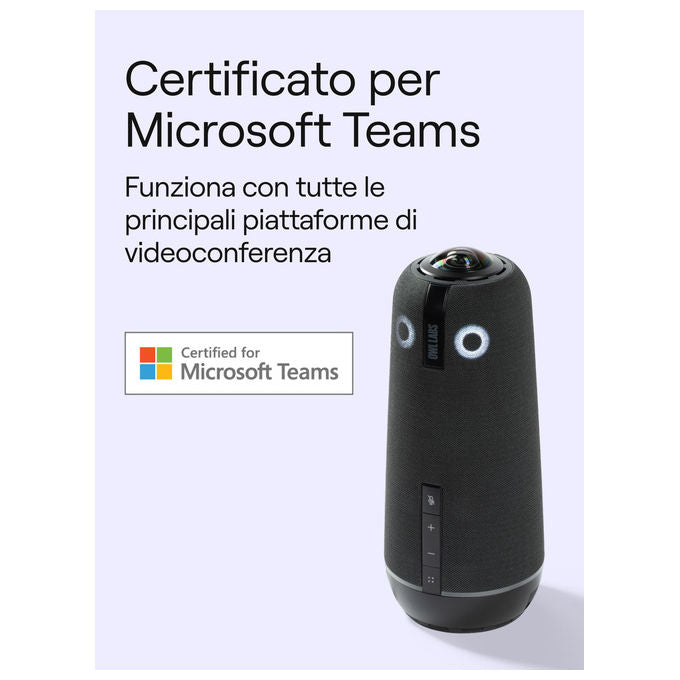 Owl Labs, Videocamera per Videoconferenza 4K, 360°, con Microfono e Altoparlante