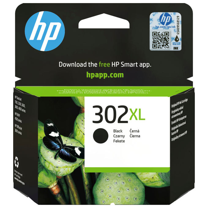 Hp, Cartuccia Inchiostro 302XL, Nero, Alta Capacita'