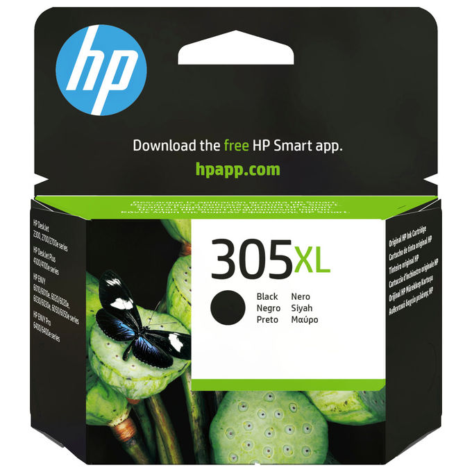 Hp, Cartuccia Inchiostro Nero, 305XL, Alta Capacita', Originale