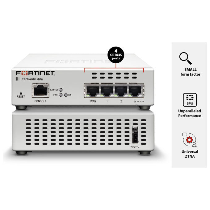 Fortinet Firewall Fortigate FG-30G 4 Porte GE RJ45 SD-WAN NGFW