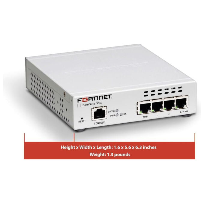 Fortinet Firewall Fortigate FG-30G 4 Porte GE RJ45 SD-WAN NGFW