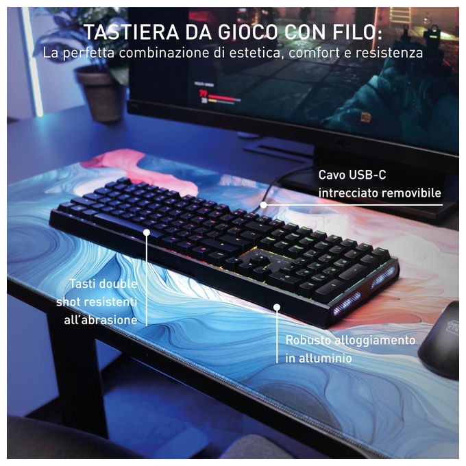 Cherry, Tastiera Meccanica Gaming RGB XTRFY MX 3.1, Switch MX2A Red, Alluminio, QWERTY Portoghese