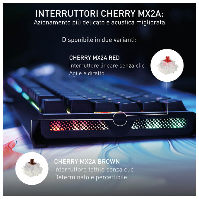 Cherry, Tastiera Meccanica Gaming RGB XTRFY MX 3.1, Switch MX2A Red, Alluminio, QWERTY Portoghese