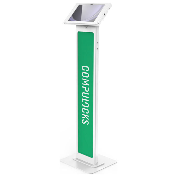 Compulocks, Supporto Antifurto Tablet Bianco 27,9 cm, Custodia Apex con Supporto Pavimento Brandizzabile