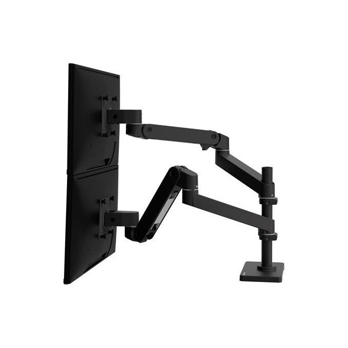 Ergotron, Supporto da Scrivania per Doppio Monitor LX Pro 45-690-292, Fino a 27'', Nero