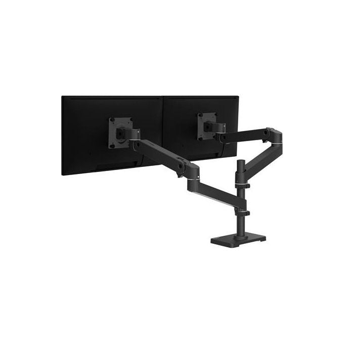 Ergotron, Supporto da Scrivania per Doppio Monitor LX Pro 45-690-292, Fino a 27'', Nero