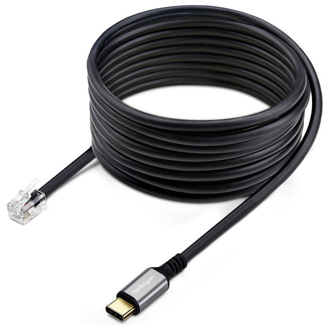 StarTech.com, Adattatore USB-C a RJ9, 1.8m, Per Telefono Fisso o Cuffie, Nero