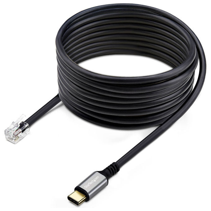 StarTech.com, Adattatore USB-C a RJ9, 1.8m, Per Telefono Fisso o Cuffie, Nero