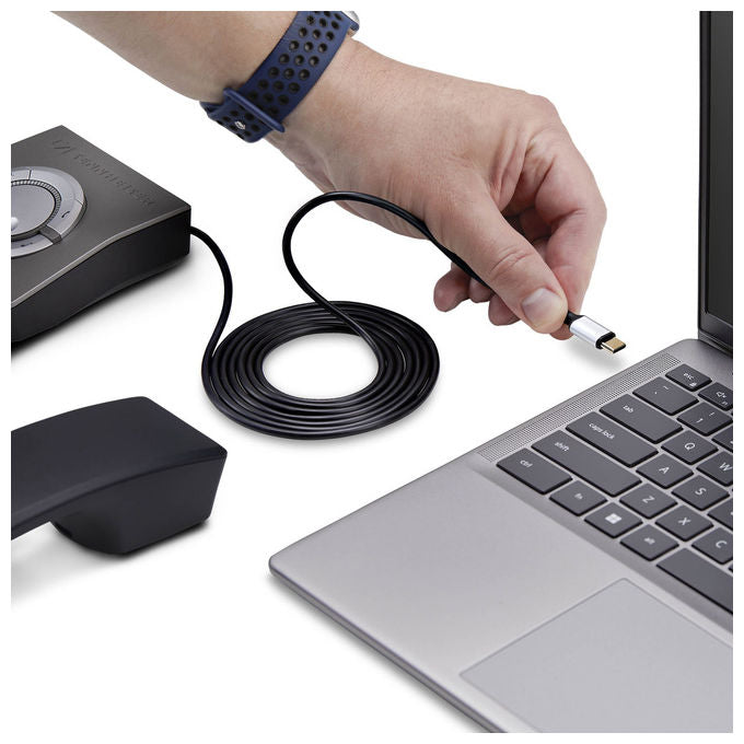 StarTech.com, Adattatore USB-C a RJ9, 1.8m, Per Telefono Fisso o Cuffie, Nero