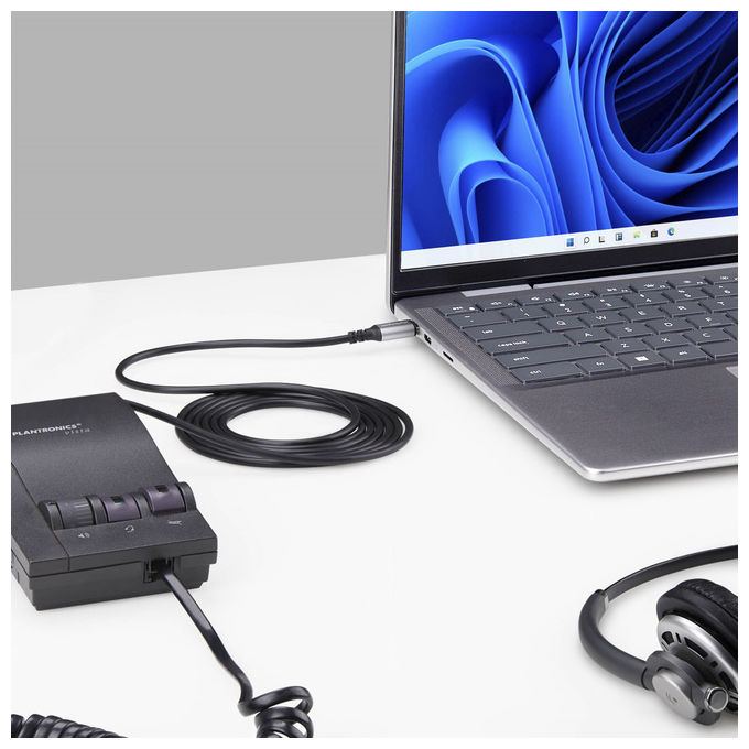 StarTech.com, Adattatore USB-C a RJ9, 1.8m, Per Telefono Fisso o Cuffie, Nero