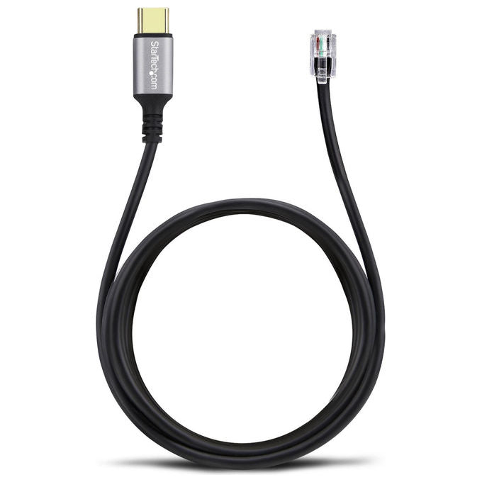 StarTech.com, Adattatore USB-C a RJ9, 1.8m, Per Telefono Fisso o Cuffie, Nero