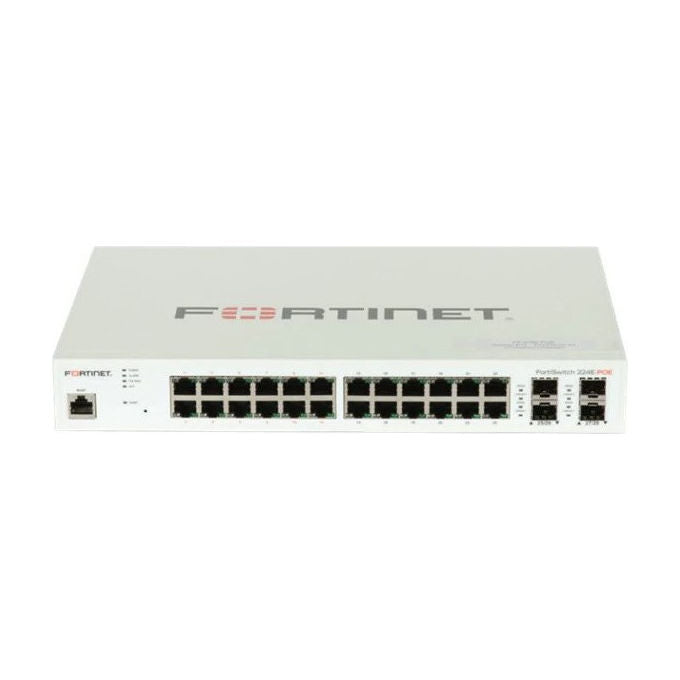 Fortinet FortiSwitch 224E-POE, Switch Gestito L2-L3, 24 Porte Gigabit Ethernet, Supporto PoE, Bianco