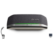 HP Poly Sync 20+, Speakerphone Bluetooth Portatile con Adattatore USB-C-A, Nero