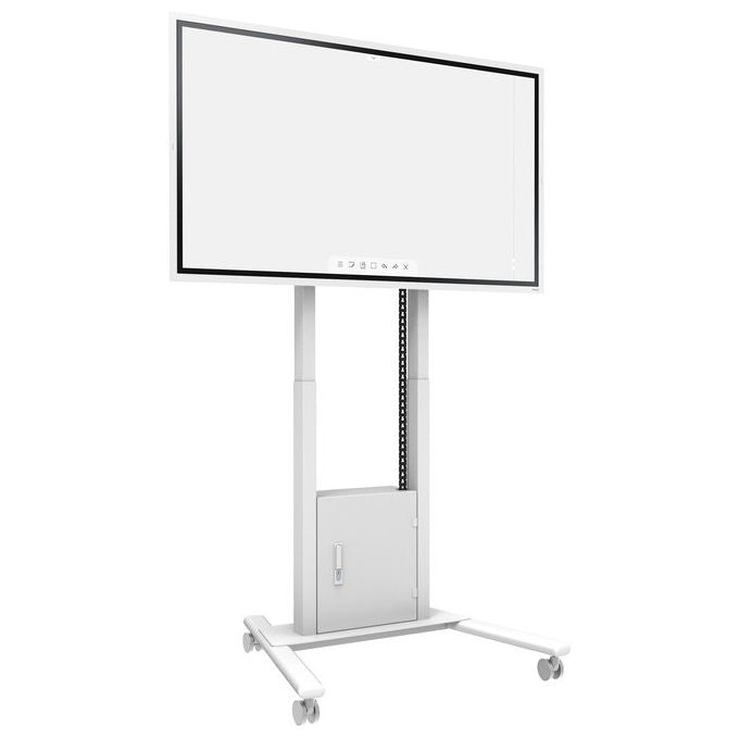 Multibrackets, Supporto TV motorizzato da pavimento, Flip 2 con armadio e supporto per telecamera, 120kg, Bianco