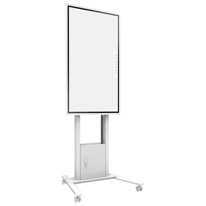 Multibrackets, Supporto TV motorizzato da pavimento, Flip 2 con armadio e supporto per telecamera, 120kg, Bianco