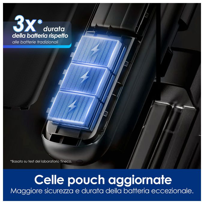 Tineco CQ42380 Floor One S9 Artist Steam Pro Aspirapolvere Verticale 3in1 Senza Sacchetto Batteria 90 min HyperSteam 160°C 22 kPa colore Nero Argento
