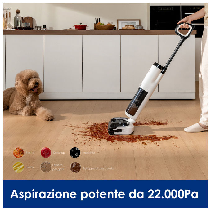 Tineco Floor One S5 Max, Aspirapolvere Lavapavimenti Senza Fili, Autopulizia FlashDry 85°C, 50 Minuti Autonomia