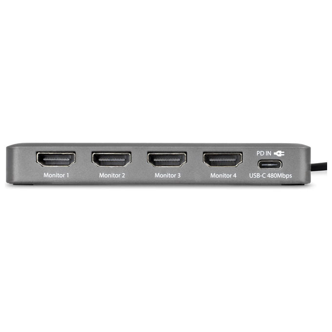StarTech.com, Docking Station per Laptop USB-C, Quad HDMI, 140W, Grigio