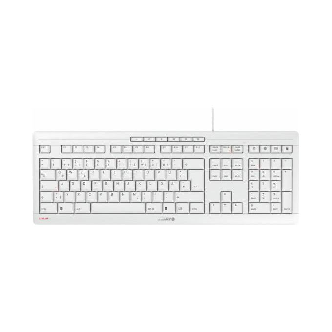 Cherry, Tastiera Stream, QWERTZ, Scissor, USB, Grigio Chiaro