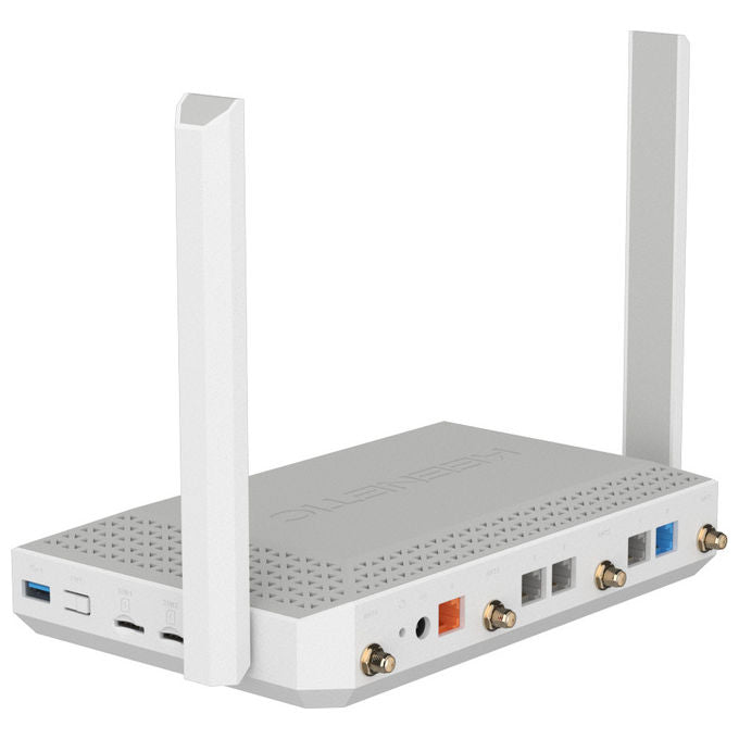 Keenetic KN-4110 Hero 5G Modem Router Wi-Fi 6 Mesh AX3000 Dual SIM 5G porta 2,5G smart switch 4 porte colore Grigio Bianco