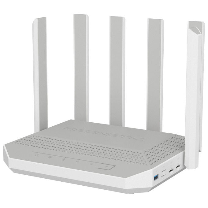 Keenetic KN-4110 Hero 5G Modem Router Wi-Fi 6 Mesh AX3000 Dual SIM 5G porta 2,5G smart switch 4 porte colore Grigio Bianco