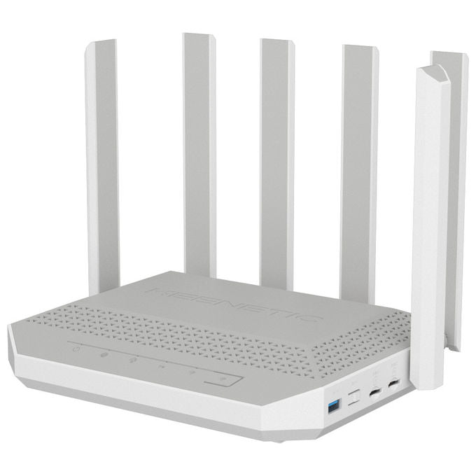 Keenetic KN-4110 Hero 5G Modem Router Wi-Fi 6 Mesh AX3000 Dual SIM 5G porta 2,5G smart switch 4 porte colore Grigio Bianco