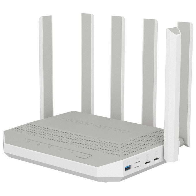 Keenetic KN-4110 Hero 5G Modem Router Wi-Fi 6 Mesh AX3000 Dual SIM 5G porta 2,5G smart switch 4 porte colore Grigio Bianco