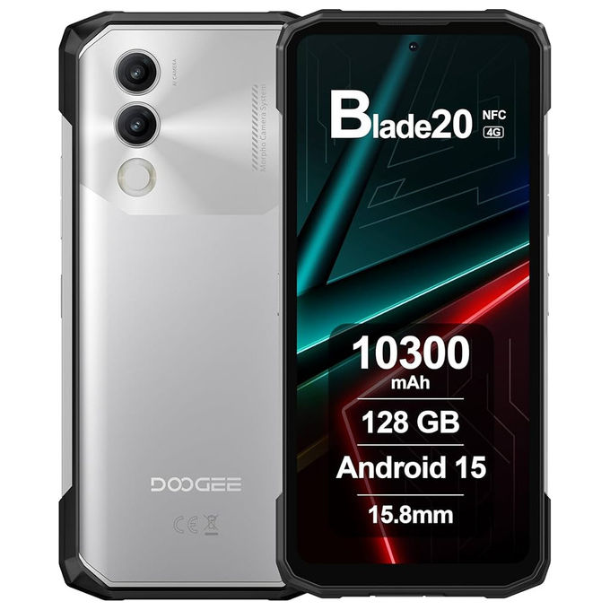 Doogee BLADE20 Smartphone Robusto 6.6'' 20 GB 128 GB Android 15 Batteria 10300 mAh NFC IP68 IP69K colore Viola Mistico