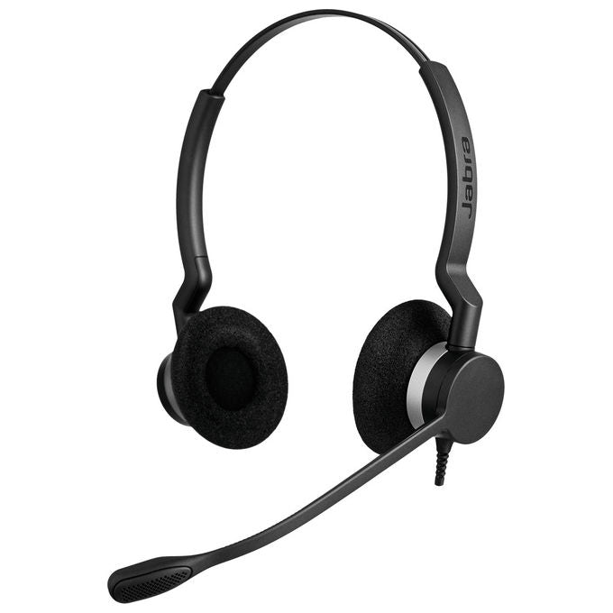 Jabra, Cuffie Binaurali USB-C, Bluetooth, Biz 2300, Nero, Microfono con cancellazione del rumore