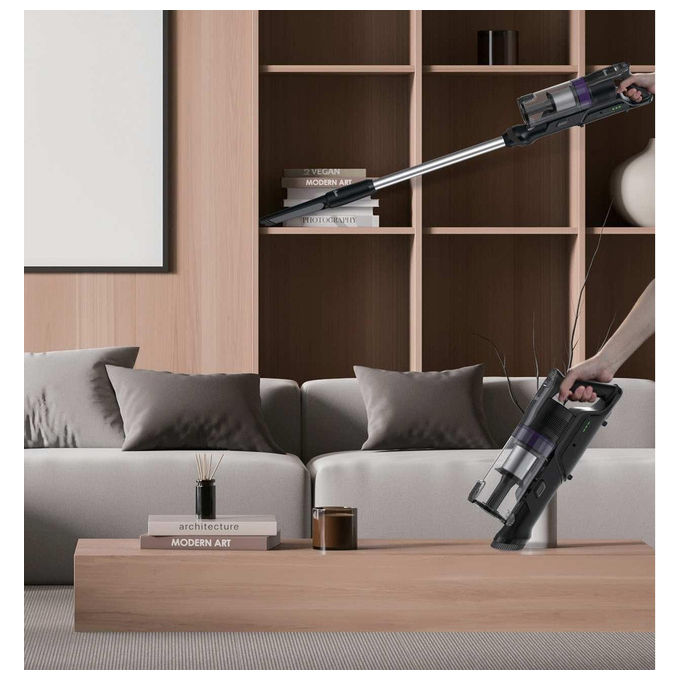 Hoover HF1 Plus, Aspirapolvere a Bastone 2 in 1, Senza Sacco, 165 W, Argento