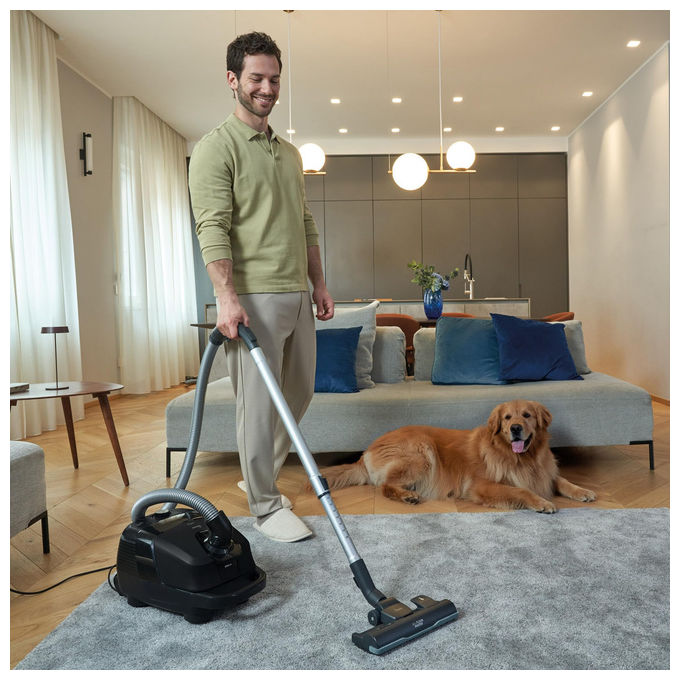 Hoover HE2Z10A, Aspirapolvere con Sacchetto, 99% Aspirazione, 3.5L, Nero-Grigio