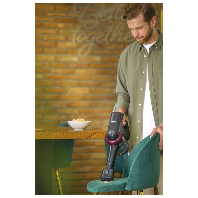 Hoover HF410H 011, Scopa Elettrica Senza Fili, 240W, 0.4L, Magenta