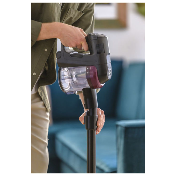Hoover HF410H 011, Scopa Elettrica Senza Fili, 240W, 0.4L, Magenta
