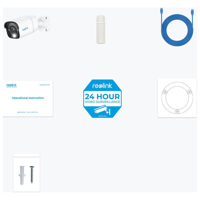 Reolink 6975253983759 Serie P330 Telecamera di Sicurezza IP 4K UHD 8MP PoE IP66 Visione Notturna 30m MicroSD fino a 256GB colore Bianco