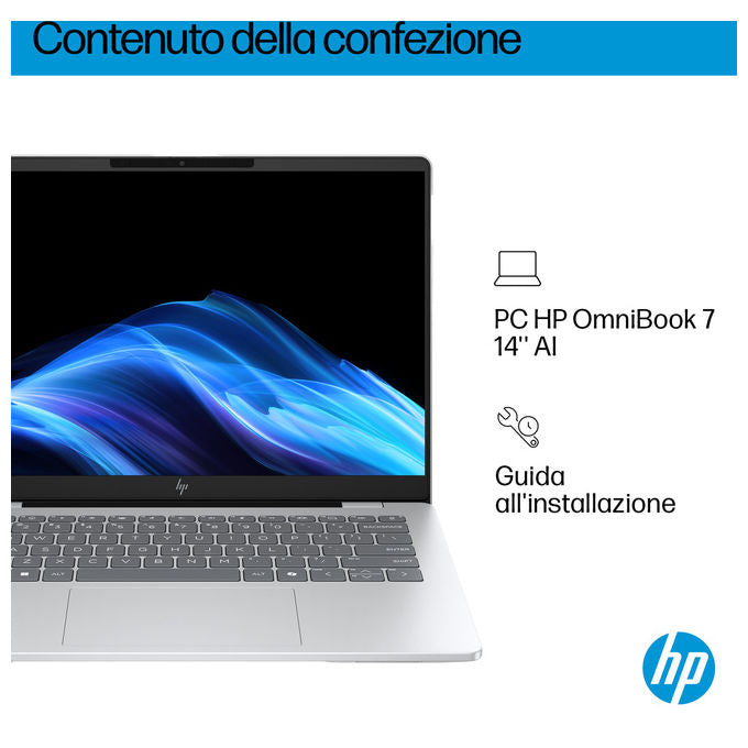 HP OmniBook 7 FR0026NL Computer portatile Intel Core Ultra 7 16 GB RAM 1 TB SSD 14 pollici Argento
