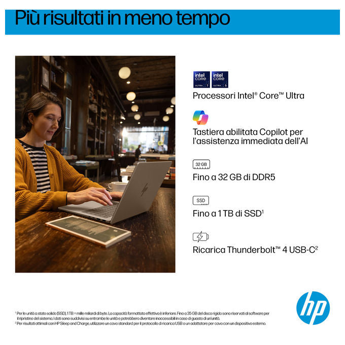 HP OmniBook 7 FR0026NL Computer portatile Intel Core Ultra 7 16 GB RAM 1 TB SSD 14 pollici Argento