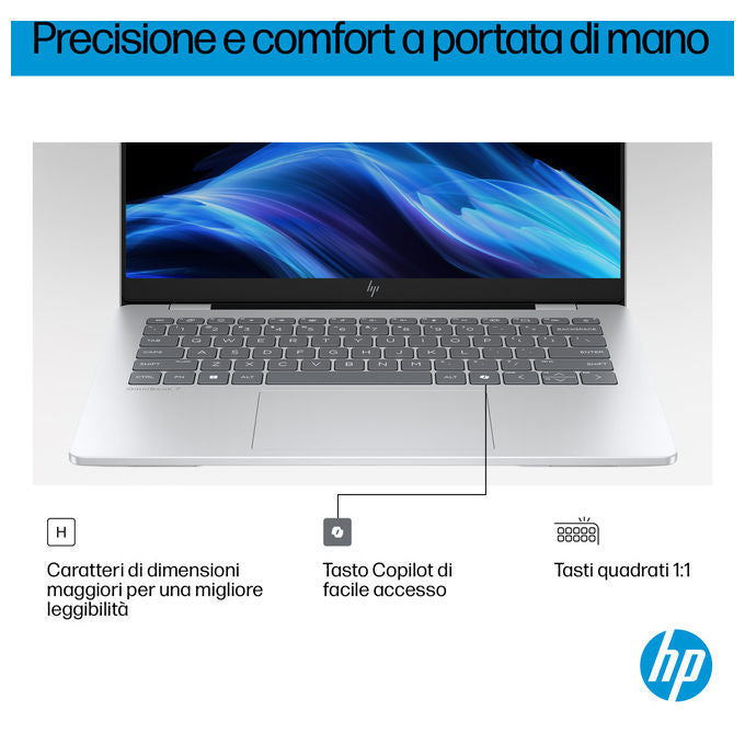 HP OmniBook 7 FR0026NL Computer portatile Intel Core Ultra 7 16 GB RAM 1 TB SSD 14 pollici Argento
