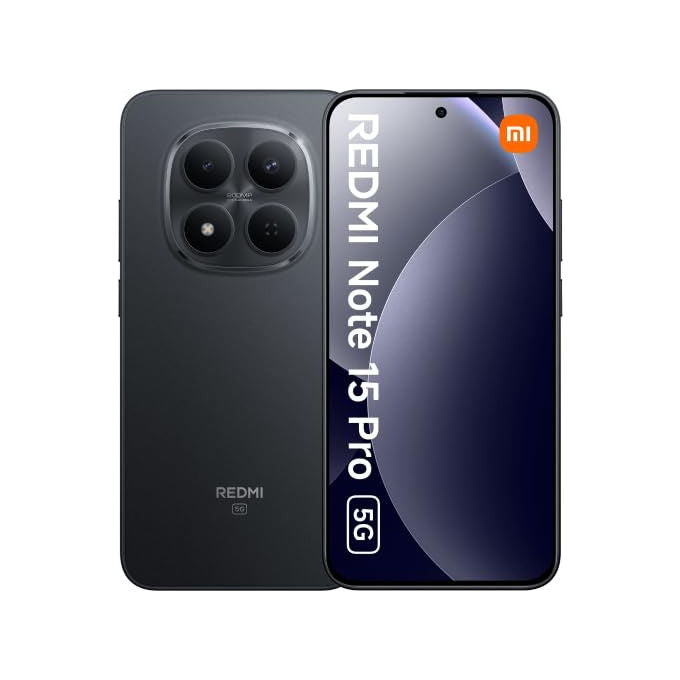 Xiaomi, Redmi Note 15 Pro 5G, 256GB, 8GB RAM, Nero, Dual SIM