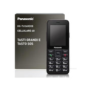 Panasonic KX-TU260EXB Telefono Cellulare per Anziani 4G Schermo 2.4'' Tasto SOS IP44 USB-C Batteria 1500 mAh colore Nero